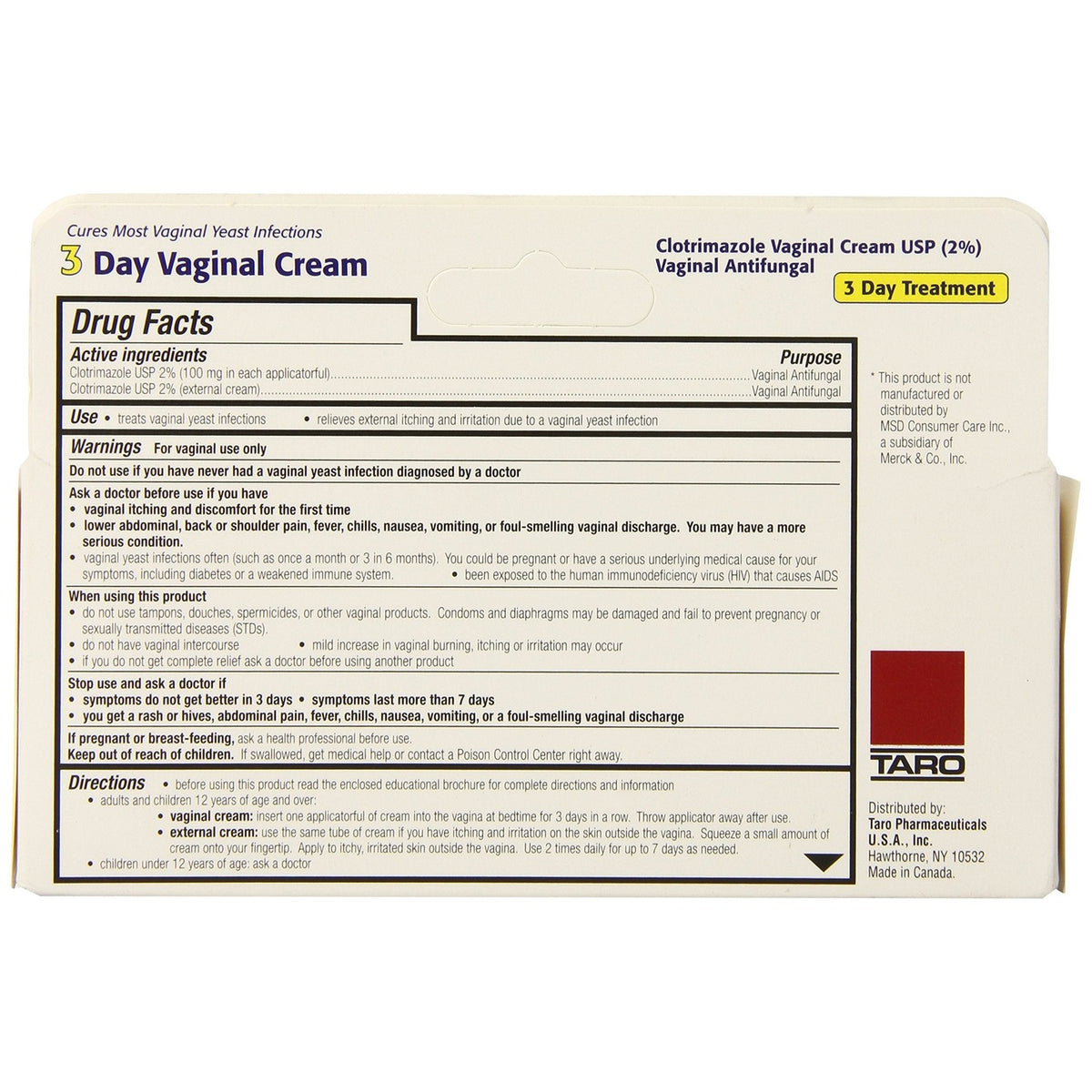 Clotrimazole 3 Day Vaginal Cream 0.74 Oz, 3 dosages