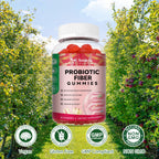 9-in-1 Sugar-free Probiotic Fiber Gummies for Adults Teens, Apple 2 Bottles | Fiber Supplement w/ Psyllium Husk, Bacillus Coagulans, FOS, Inulin, Apple Cider Vinegar for Digestion & Gut, Vegan