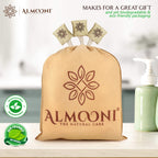 ALMOONI Natural Loofah Body Scrubber, Egyptian Loofah Sponge, 3 Count | Natural Egyptian Loofah Sponge, Round Shape Shower Sponge for Face & Body, Men & Women, Gentle Exfoliation, Large Size