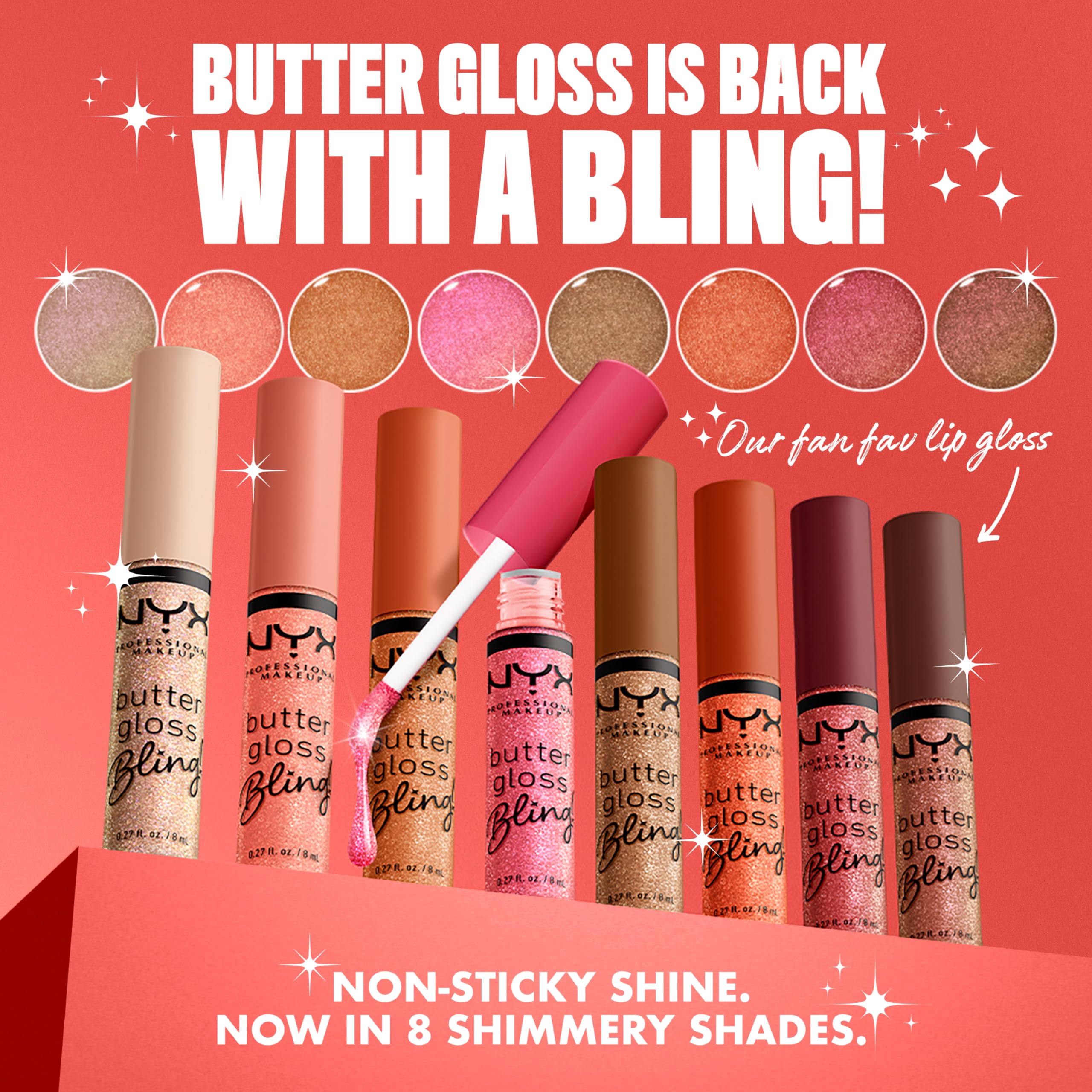 Buy now NYX PROFESSIONAL MAKEUP Butter Gloss Bling Lip Gloss, Non Sticky and Shiny Vegan Lip Makeup - Shimmer Down at indiglob india