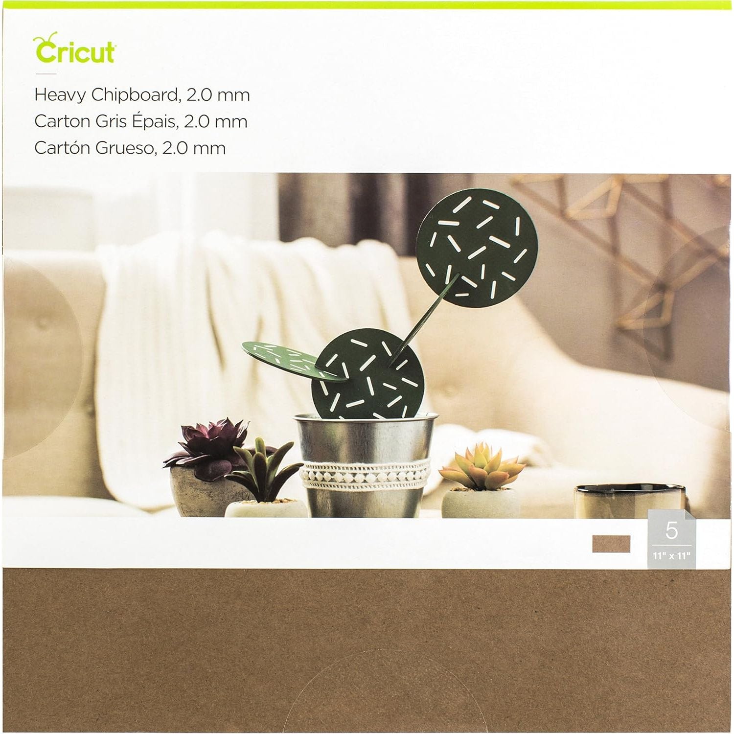 Buy now Cricut Heavy Chipboard - 11”x11” - 5 Sheets - Brown 5 Sheets (11'x11') Brown at indiglob india
