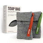 ZOMCHI Soap Saver Bags for Bar Soap, 2 Pack, Deep Texture Grey | Nylon Mesh Helps Create Rich Lather, Hanging Loop, Quick Drying Design, Roomy Pouch For Bath And Shower Routines