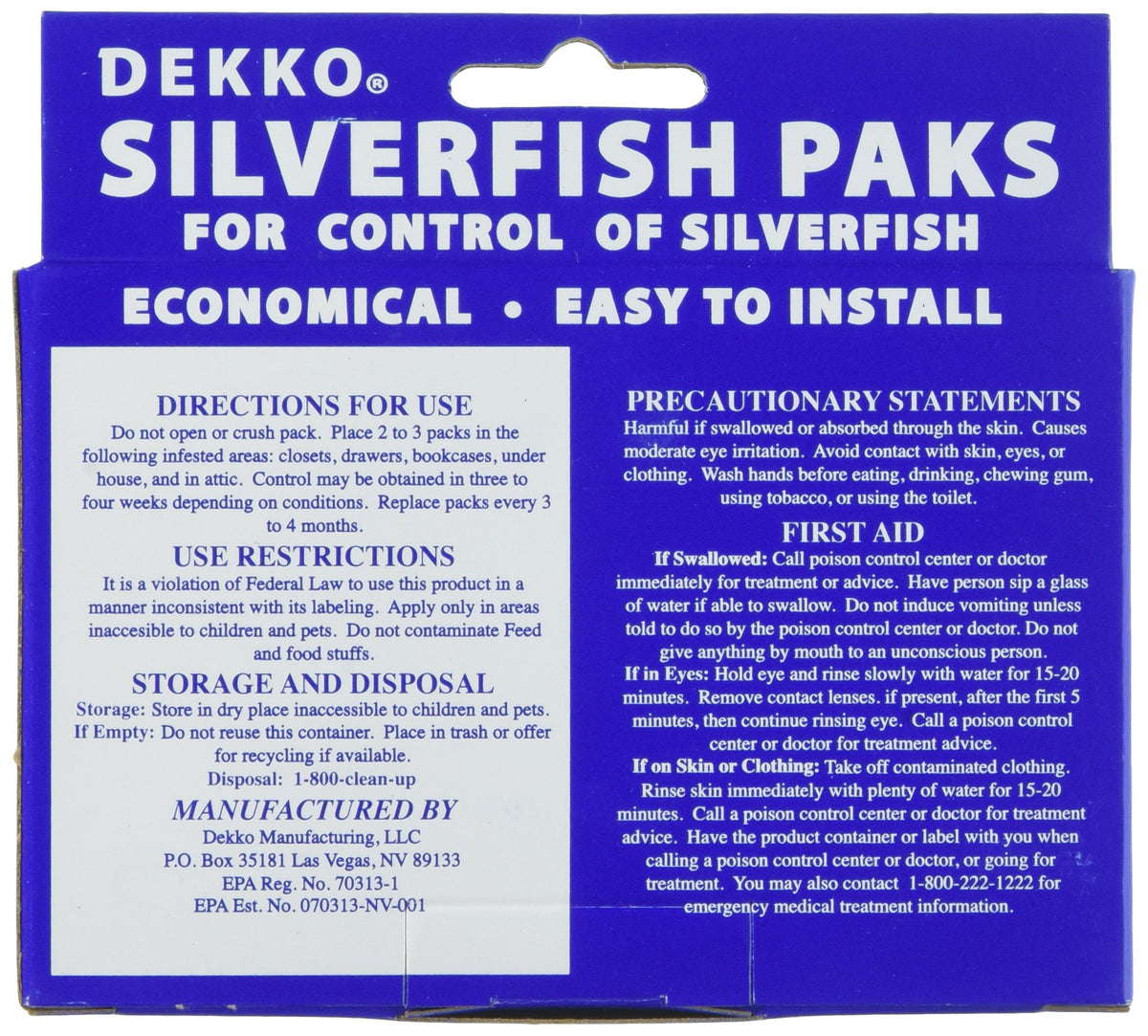 Dekko Silverfish Packs, 1 Box
