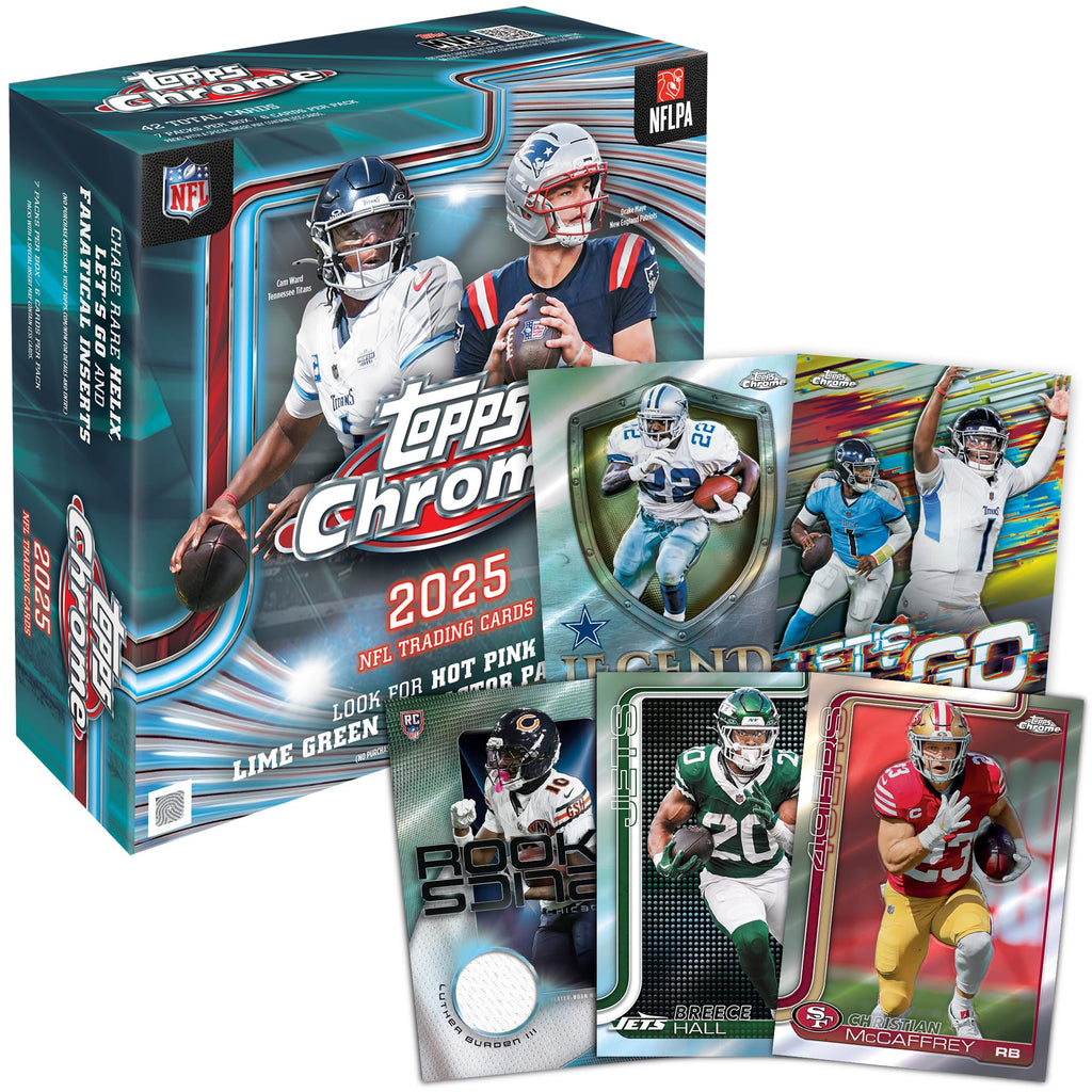2025 Topps Chrome NFL Football - Factory Sealed - Mega Box
