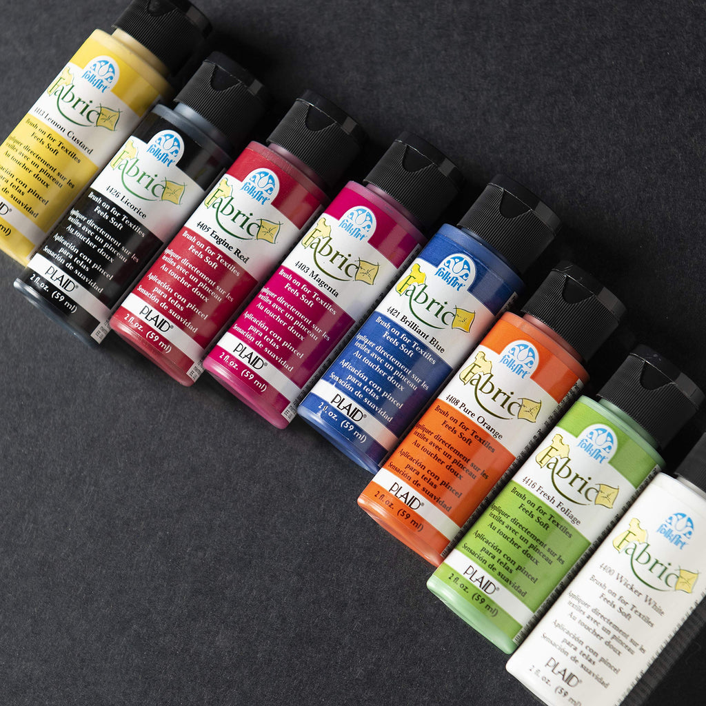 FolkArt Brush on Fabric Acrylic Paint Beginner Set (2-Ounce),