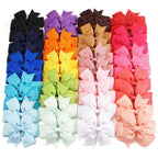 40Pcs 3" Hair Bows for Girls Toddler Pinwheel Polka Dot Bow Alligator Clips | 20 Colors in Pairs Girls Bows | Durable Metal Clips | Back to School Bows |Toddler Hair Accessories
