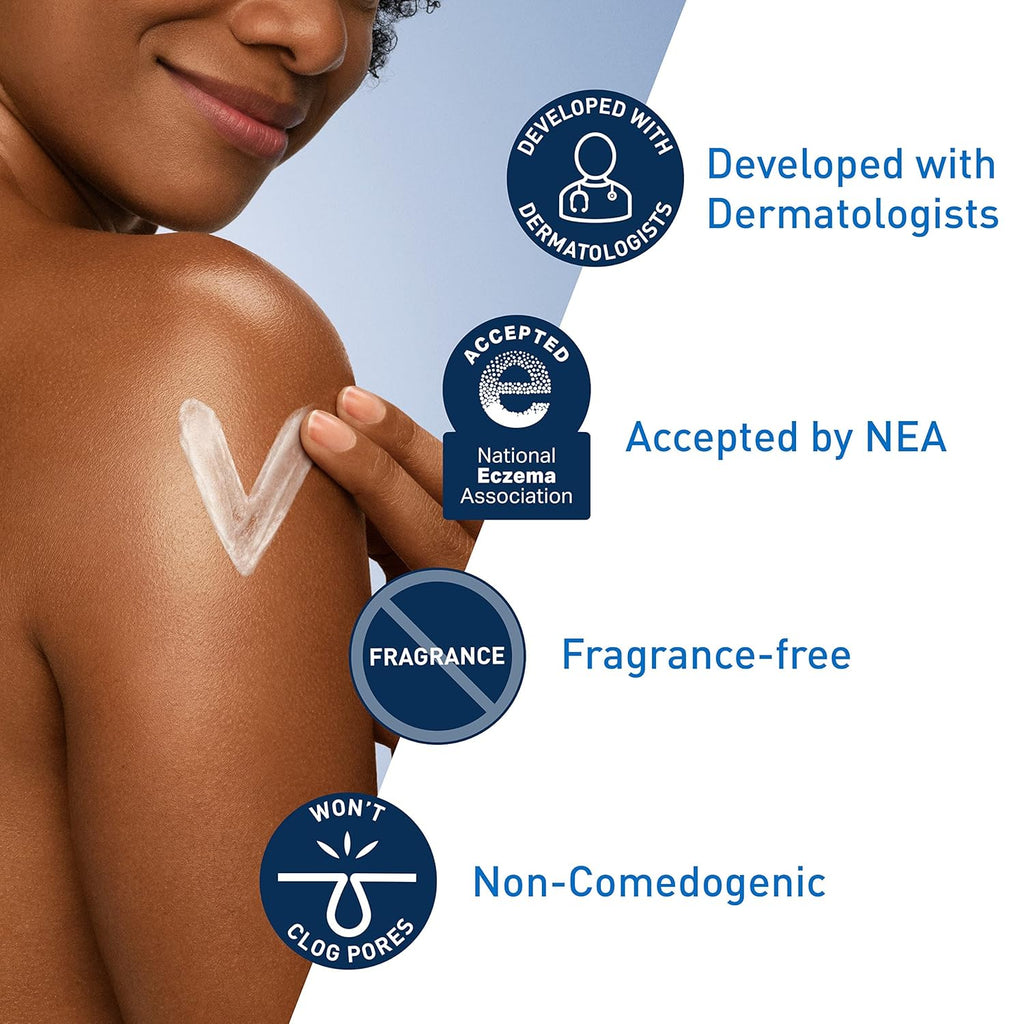 Buy now CeraVe Moisturizing Cream, Body and Face Moisturizer for Dry Skin, Body Cream with Hyaluronic Acid and Ceramides, Daily Moisturizer, Oil-Free, Fragrance Free, Non-Comedogenic, 19 Ounce at indiglob india