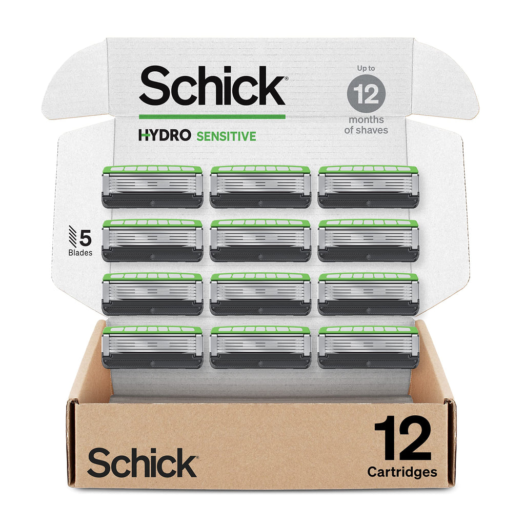 Schick Hydro Sensitive 12 Count Razor Refills and Cremo Cooling Shave Cream 2 Pack