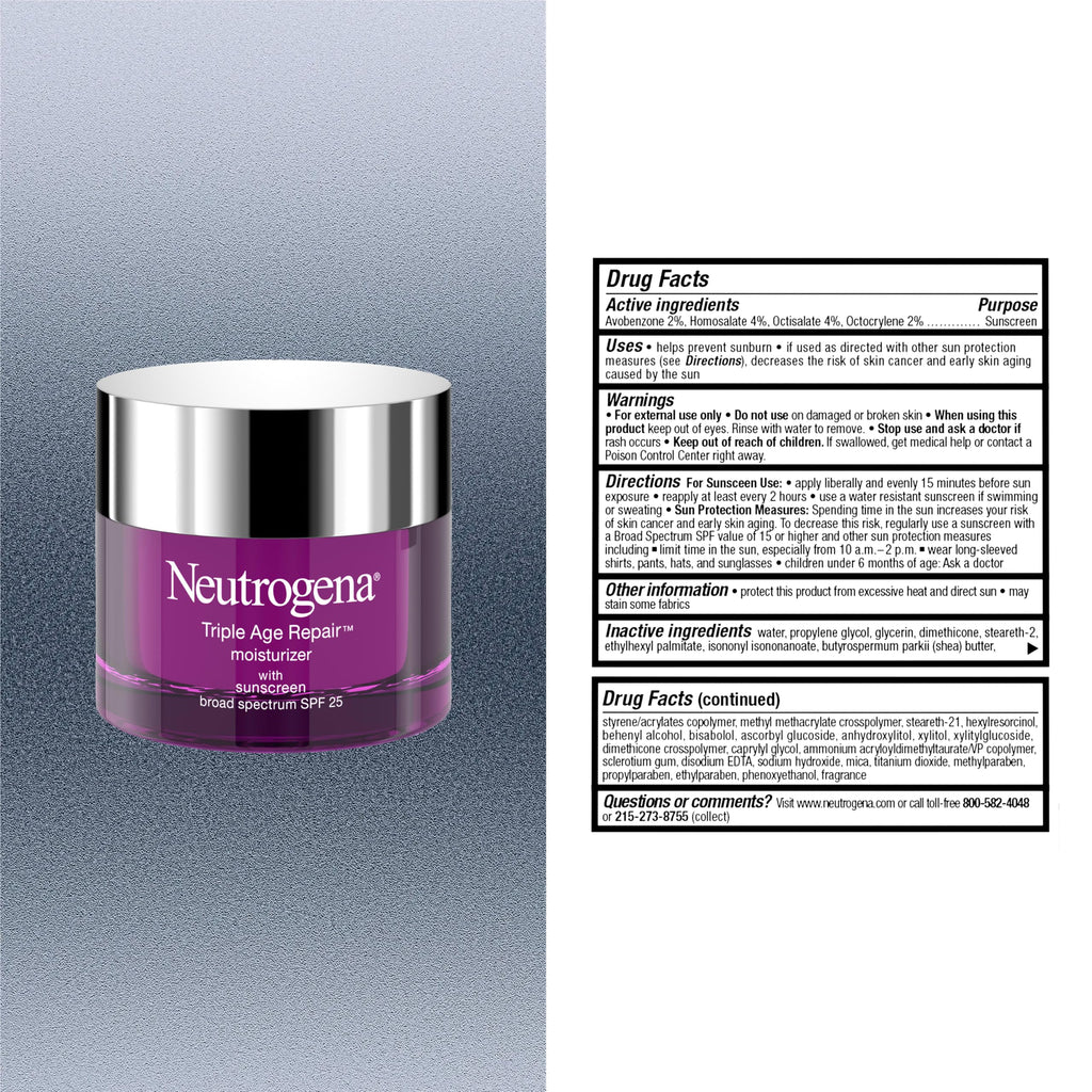 Neutrogena Triple Age Repair Face Moisturizer, SPF 25, 1.7 fl. oz