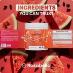 Rosabella Electrolyte Drink Powder – Watermelon – Sugar-Free Hydration Drink Mix – Electrolytes Powder with Sodium, Potassium, Magnesium, Calcium – Travel Jar – 30 Servings (5.6 oz)