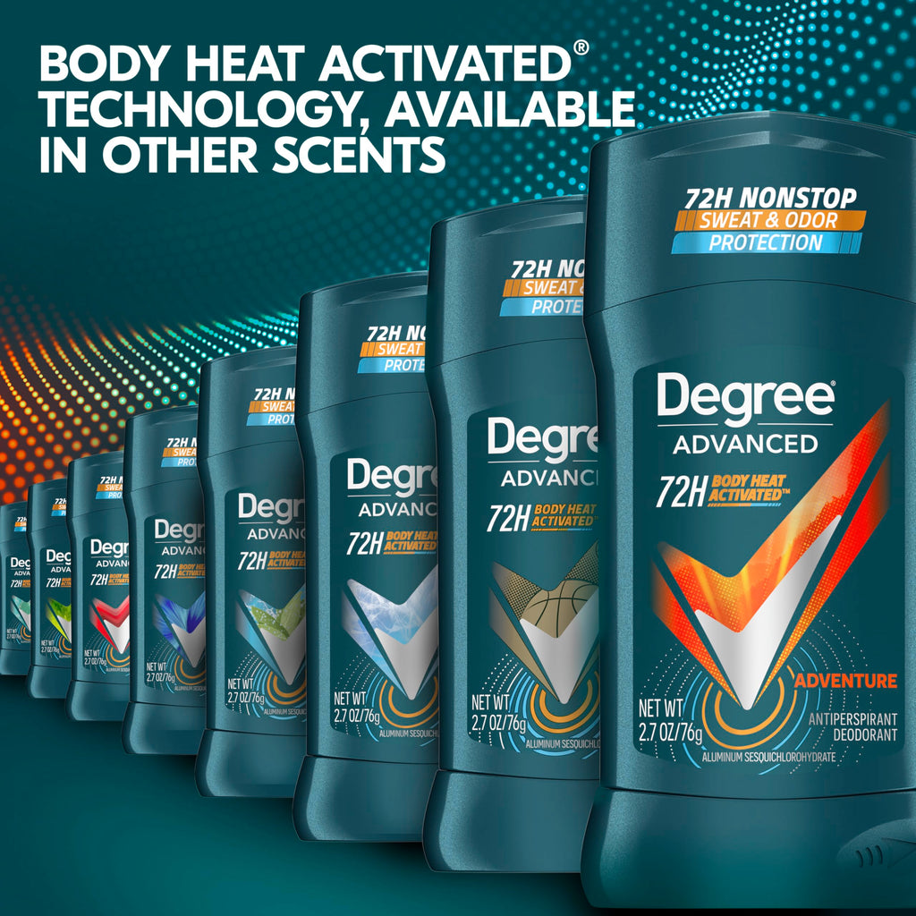 Degree Men Advanced Protection Antiperspirant, Adventure, 2.7 oz, 2-Pack | For active days, Helps stay fresh & confident, With MotionSense, Adventure scent