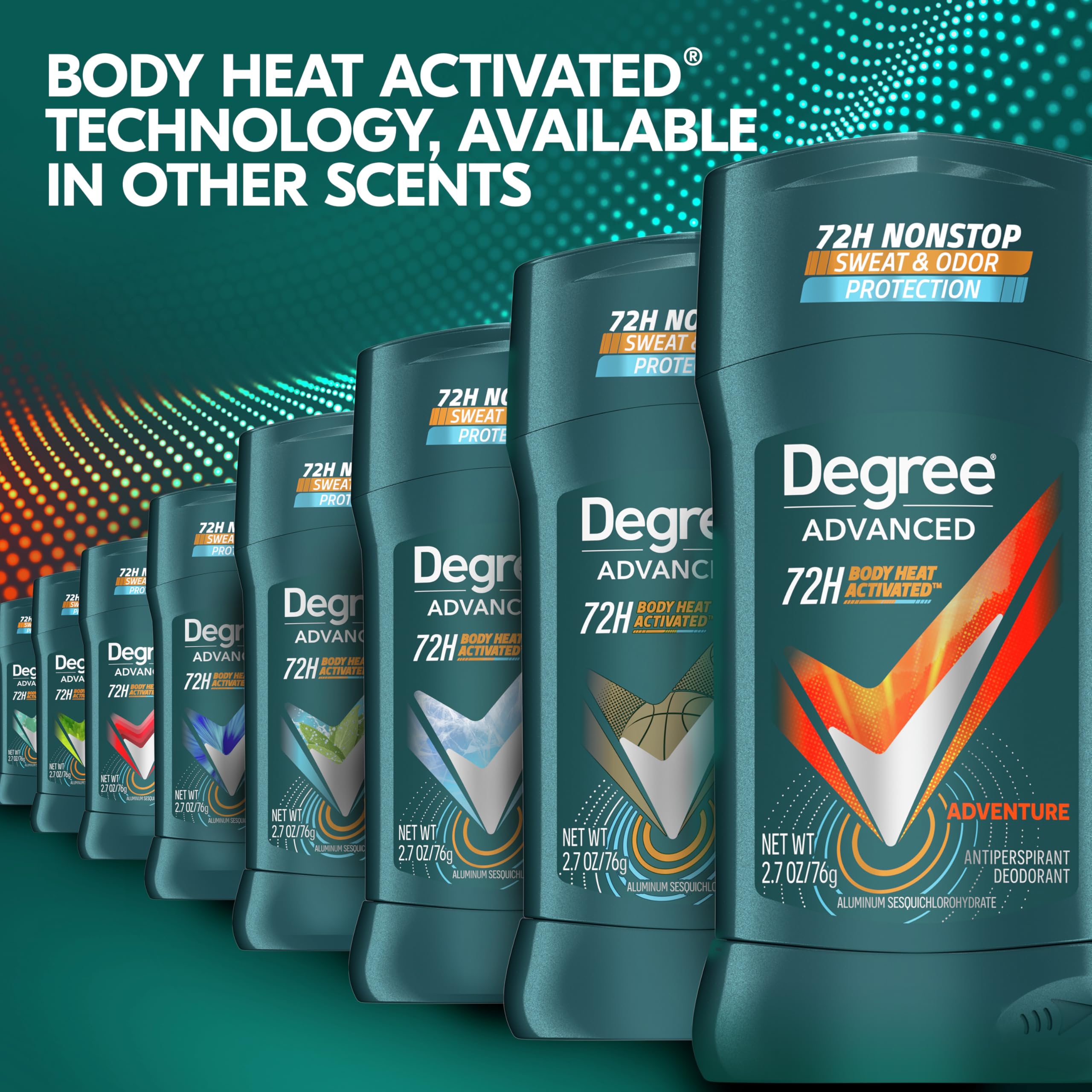 Degree Men Advanced Protection Antiperspirant, Adventure, 2.7 oz, 2-Pack | For active days, Helps stay fresh & confident, With MotionSense, Adventure scent