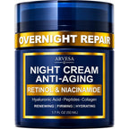 (2 Pack) Retinol Cream for Face with Collagen & Hyaluronic Acid, Non-Greasy | Anti Aging Wrinkle Cream for Women and Men - Day and Night Facial Moisturizer for Tightening and Skin Firming, Silky Feel