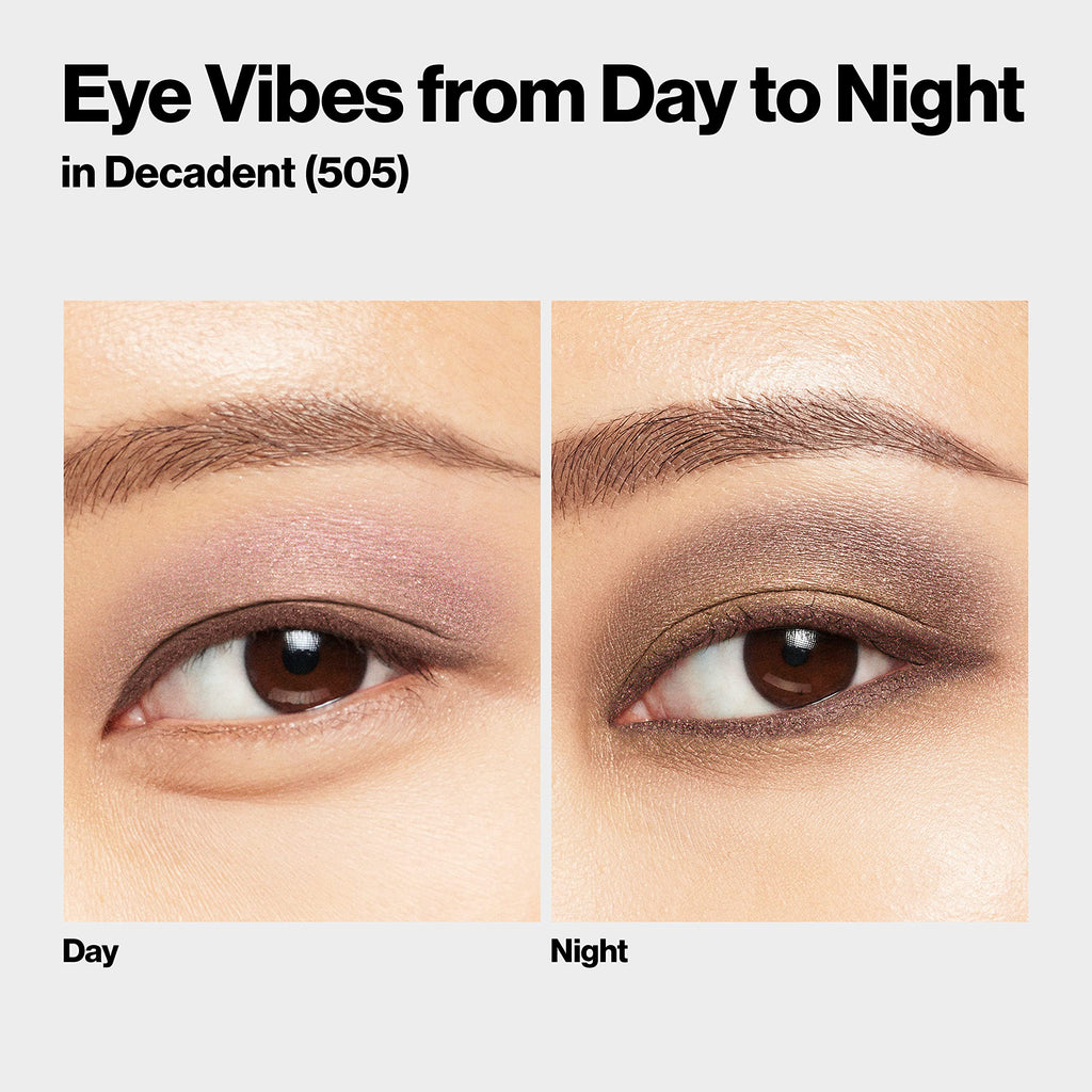 Revlon ColorStay Day to Night Eyeshadow Quad, 505 Decadent, 0.16 oz | Longwear eyeshadow quad with velvety, blendable matte & shimmer shades. Crease & smudge proof. Up to 24hr wear.