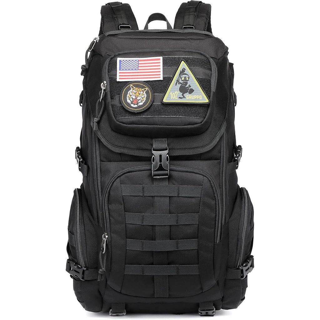 Buy now Wotony military tactical backpack nylon military MOLLE backpack 3-day Assault bag 27L backpack for men, used for outdoor hiking, camping and hunting (All black) 27L-PRO Black at indiglob india