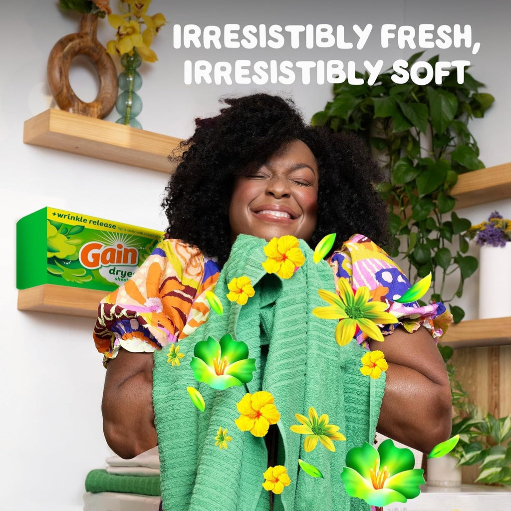 Buy now Gain Dryer Sheets Plus Wrinkle Release, Original Scent, 240 Count, Fights Static With a Touch of Scent, Laundry Sheets at indiglob india