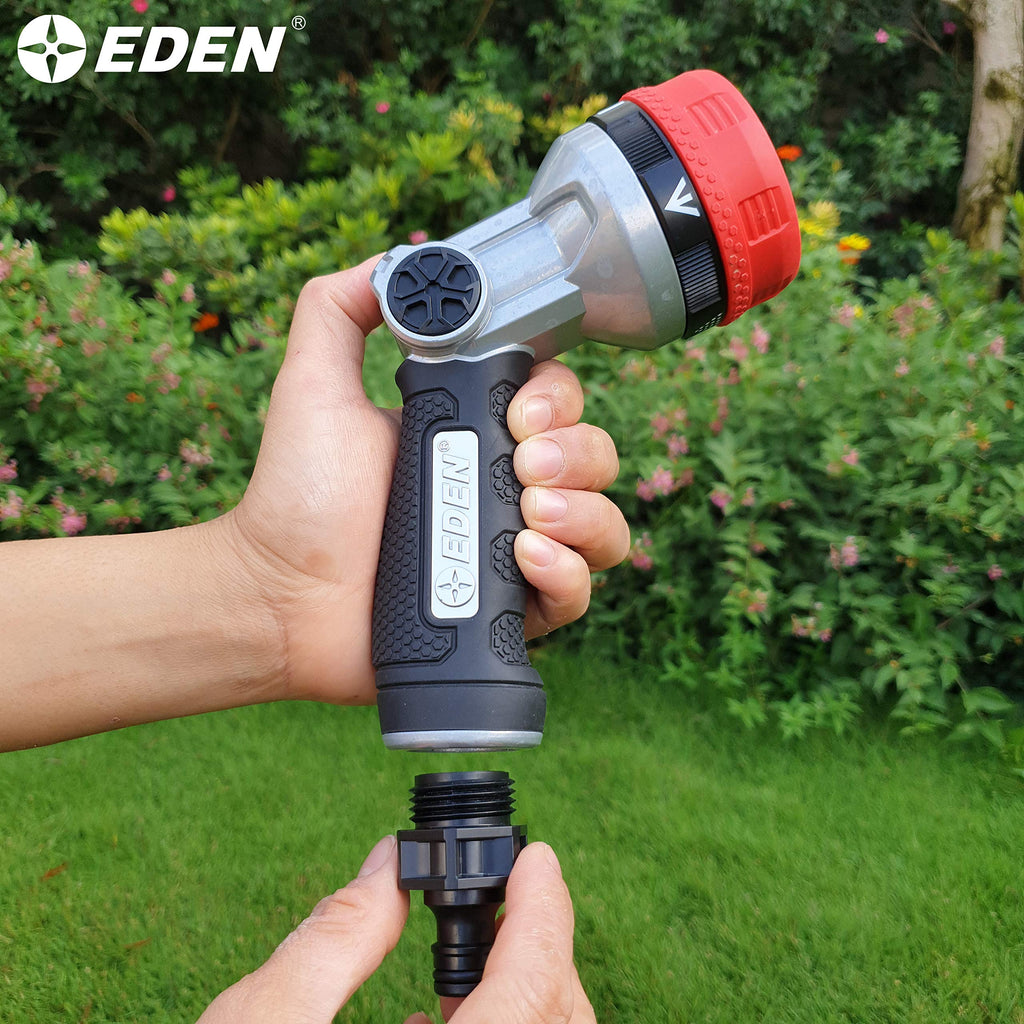 Eden 95210 Premium Garden Hose Quick Connect Set | 5-Piece Snap & Lock Fittings with Water Stop & Secure Twist-Lock Design