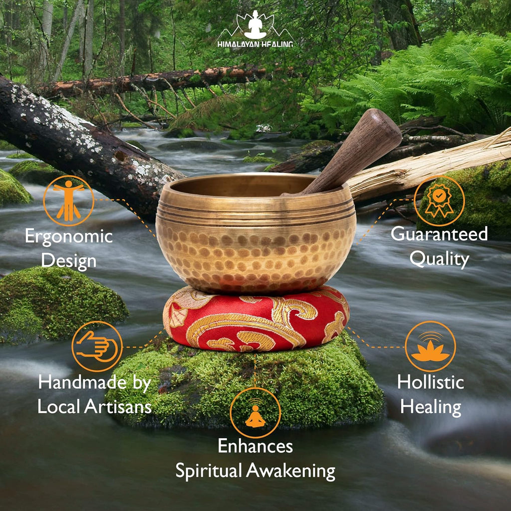 Buy now Tibetan Singing Bowls Set~ Meditation Sound Bowl hand Hammered in Nepal For Yoga, Meditation, Mindfulness, Healing & Chakra balancing~ (3 inch) at indiglob india