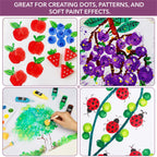 Bates- Round Sponges Brush Set, 0.5”, 0.75”, 1" & 1.5”, 40 Pack, Round Sponge Paint Brushes for Painting, Paint Sponges for Acrylic, Painting Tools for Kids, Arts, and Crafts