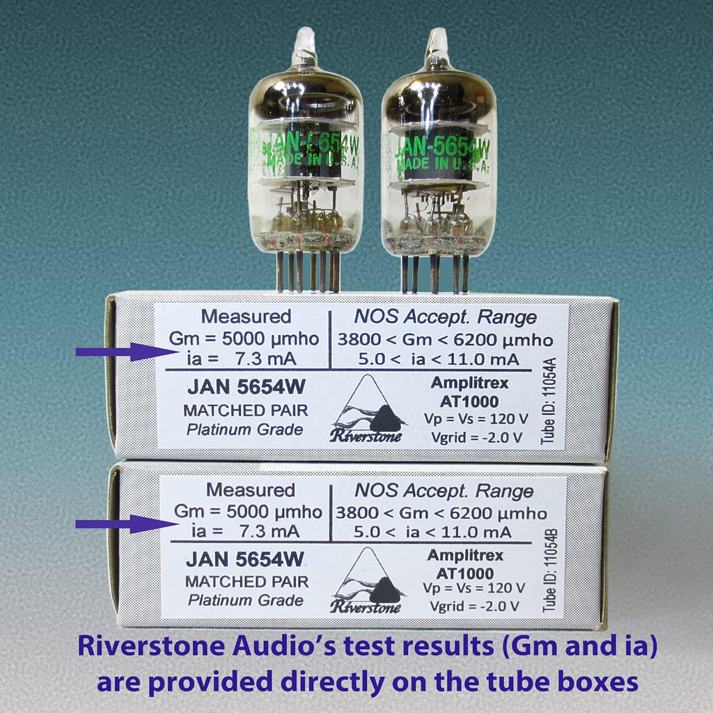 Buy now Riverstone Audio - Tested/Matched Pair (2 Tubes) 7-Pin JAN 5654W Fully-Tested Vacuum Tubes - Upgrade for 6AK5 / 6J1 / 6J1P / EF95 - JAN 5654W Platinum Grade Pair at indiglob india