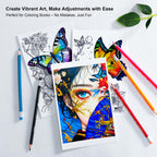 KALOUR 50 Colors Erasable Colored Pencils Set - Easy to Erase, Vibrant and Smooth Coloring Pencils with Erasers - Ideal for Drawing, Sketching, and Coloring Books -Perfect for Adults Beginners Artists