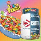 Dymatize x Fruity Pebbles ISO100 Whey Protein Powder Isolate, 25g of Protein, 20 Servings, 5.5g BCAAs, 120 Cal., Gluten Free, 1g Fat, 1g Sugar, 2g Carb (24 Servings)