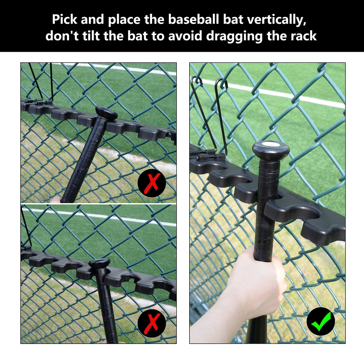 Hikeen Baseball Bat Rack Dugout Organizer Bat Holder for Storage 12 Bats, Foldable