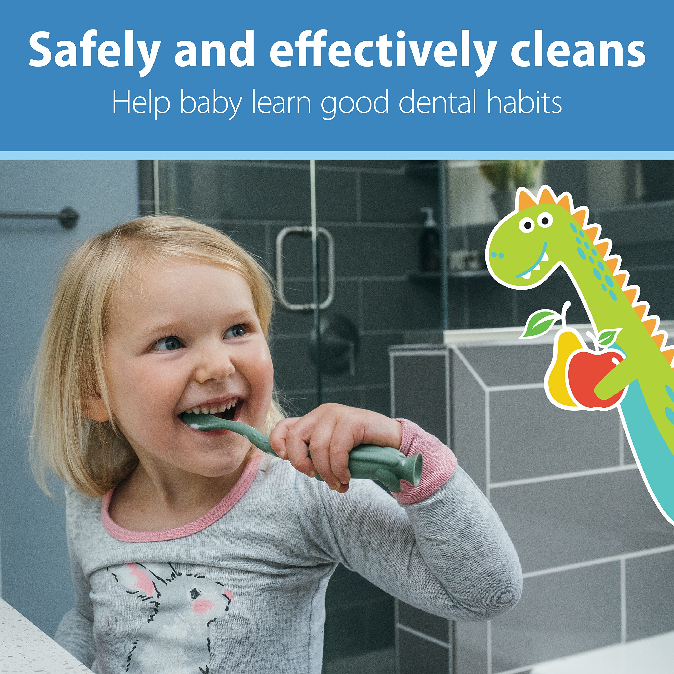 Buy now Dr. Brown's Fluoride-Free Baby Toothpaste, Safe to Swallow, Apple Pear, 1-Pack, 1.4oz/40g, 0-3 Years at indiglob india