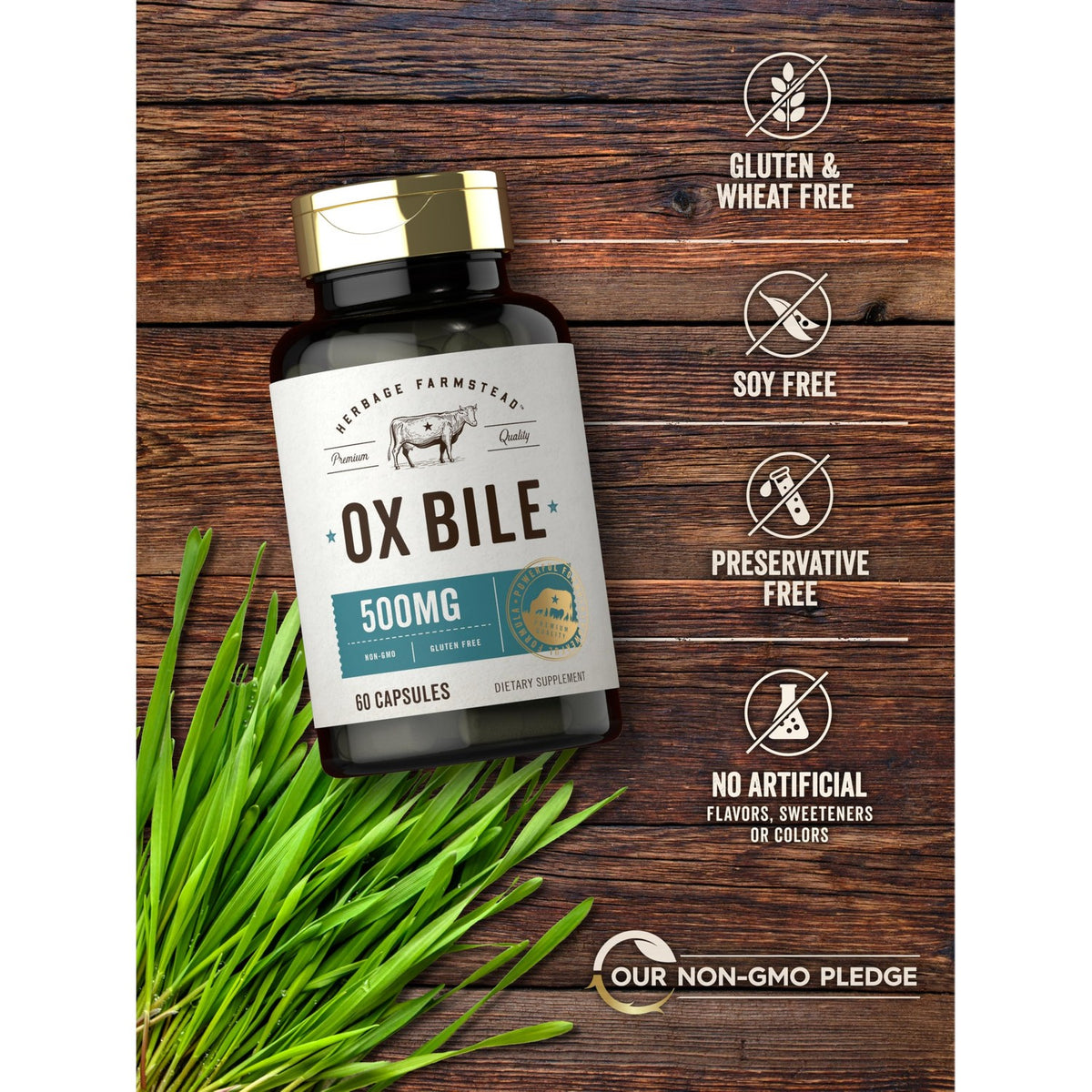 Carlyle Ox Bile Supplement 500 mg | 60 Capsules | Digestive Enzymes
