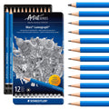 STAEDTLER Mars Lumograph Art Drawing Pencils 12-Piece Gift Set in Metal Tin