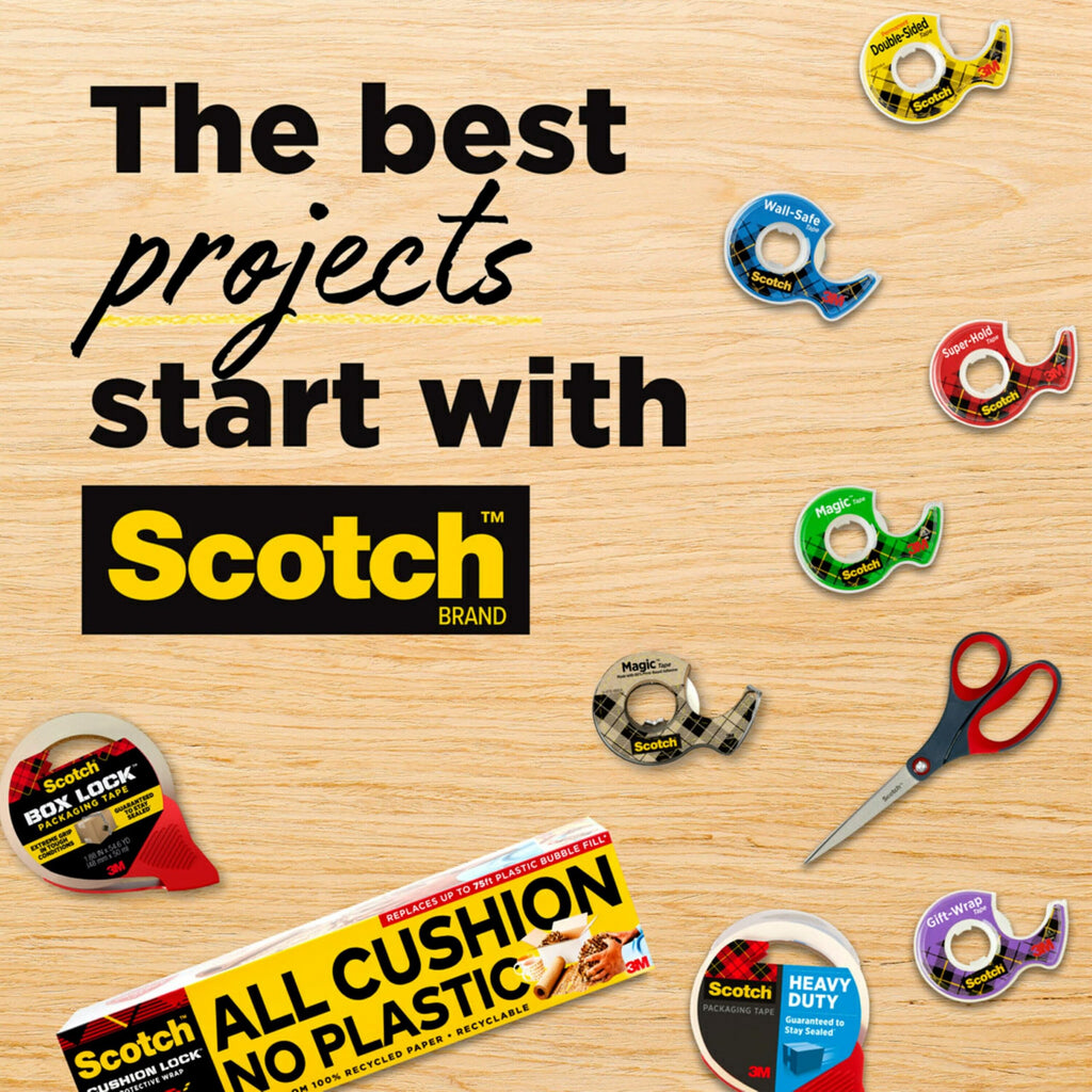 Scotch Transparent Tape, Clear Tape Engineered for Office and Home Use, 1 Inch Core, 3/4 in x 1000 in, 6 Boxes