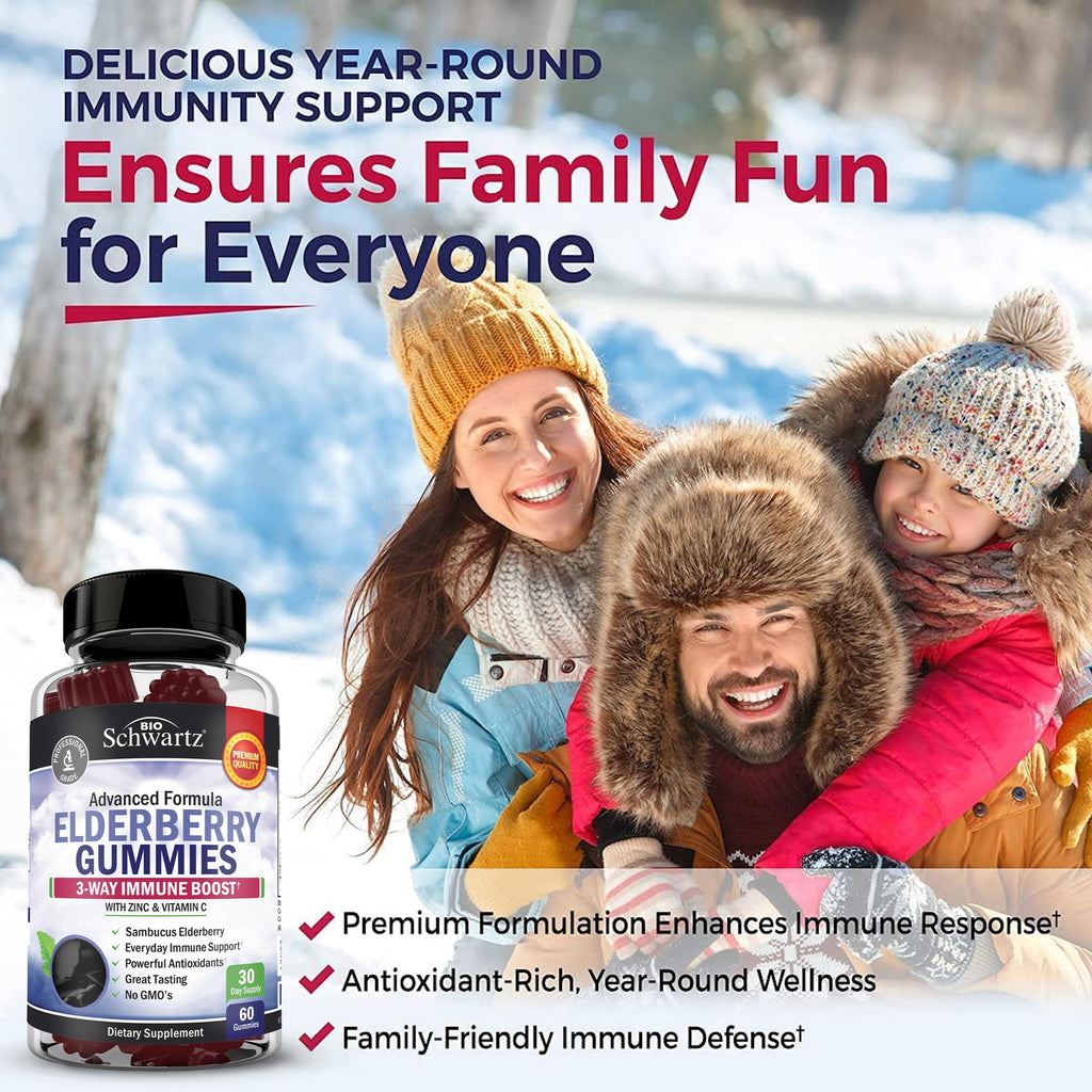 BioSchwartz Elderberry Gummies with Zinc and Vitamin C - 60 Count