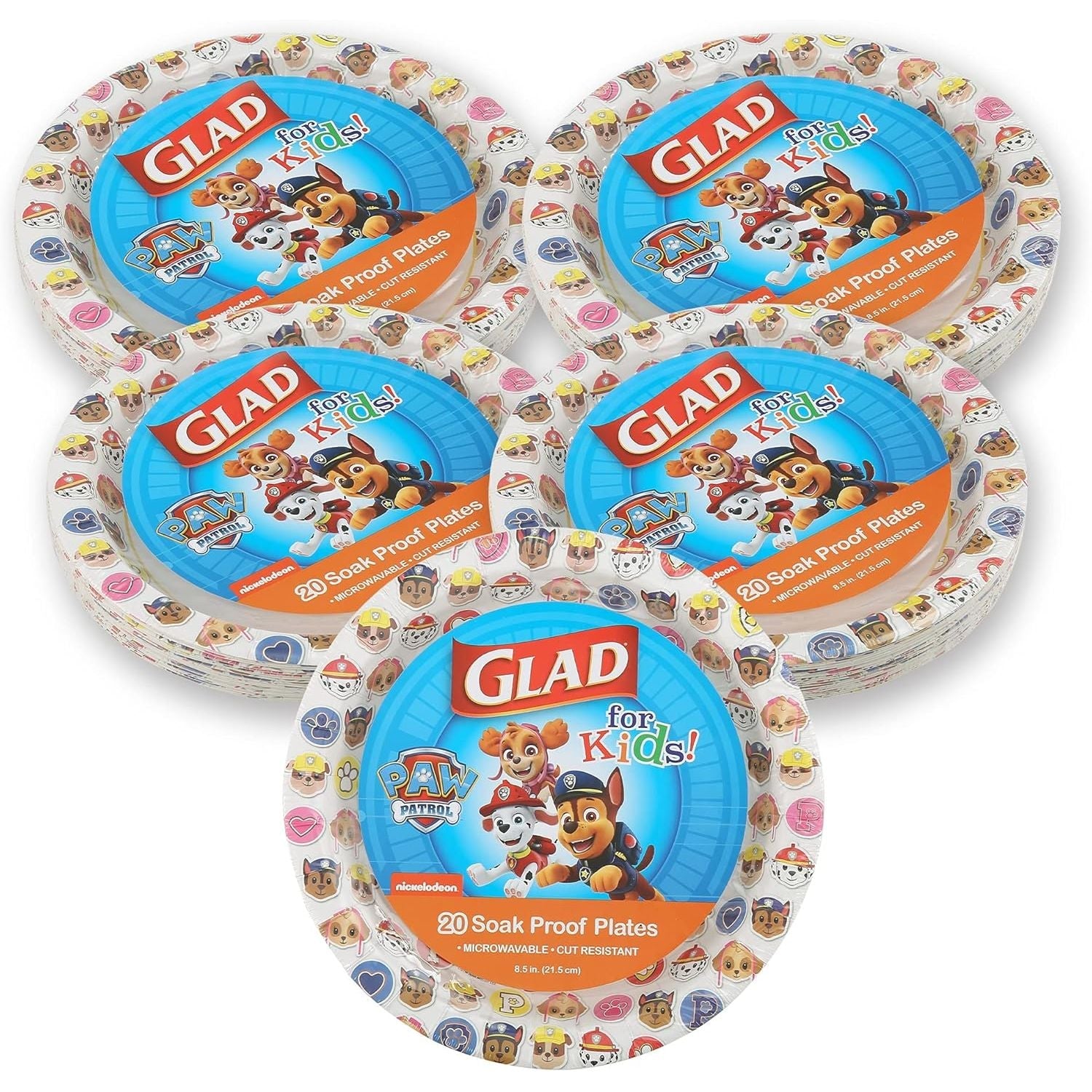 Buy now Glad for Kids Paw Patrol Emoji Paper Plates, 20 Count, 8.5 Inches | Paw Patrol Plates for Kids | Heavy Duty Disposable Soak Proof Microwavable Paper Plates for All Occasions 8.5 Inch - 100 Count Multicolor at indiglob india