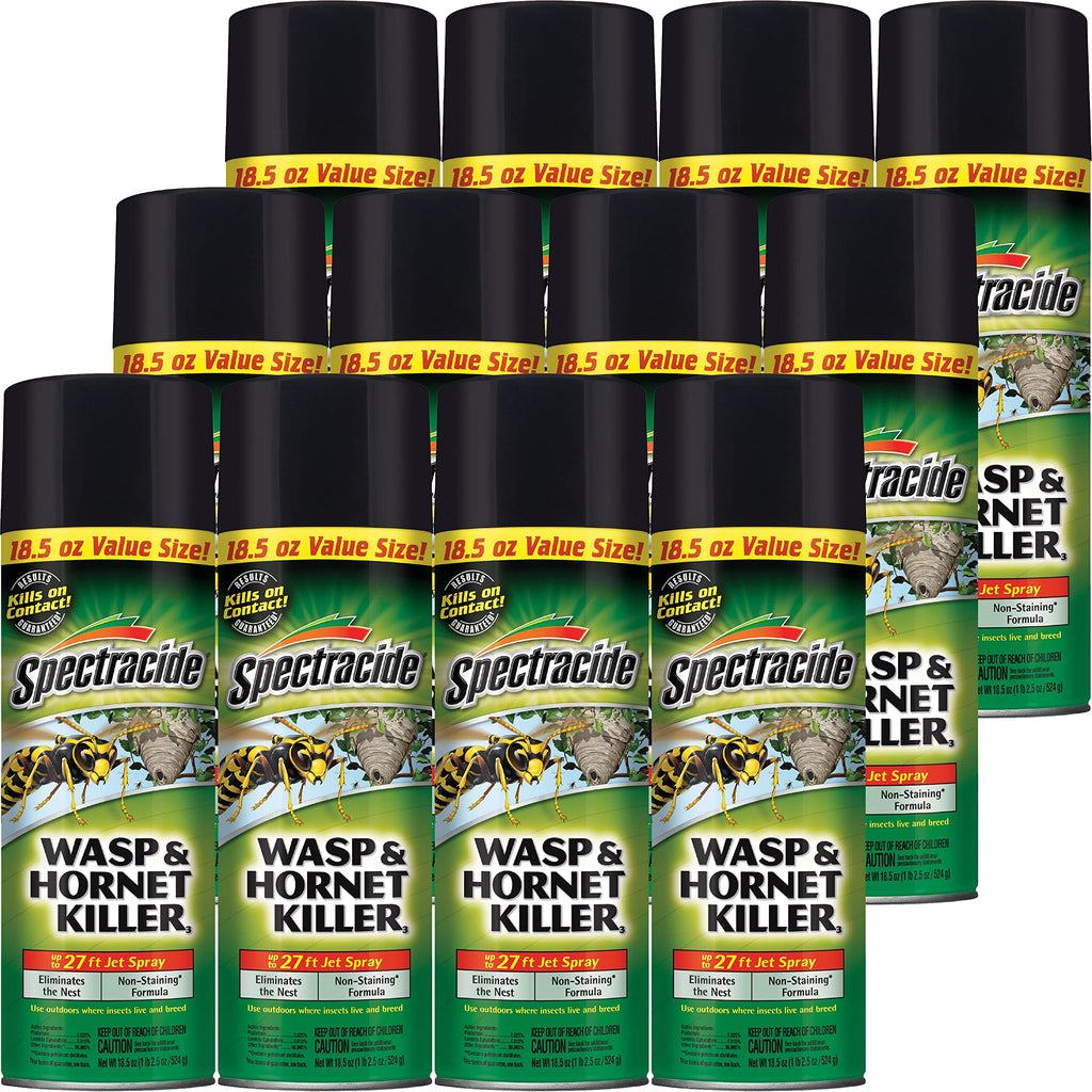 Spectracide Wasp & Hornet Killer Aerosol Spray 18.5 Oz, 12 Pack