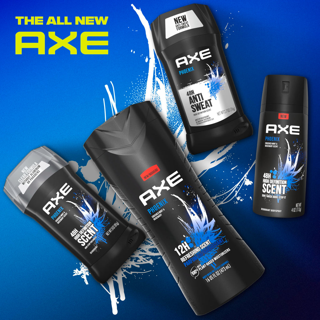 AXE Deodorant Stick for Men Phoenix 3 oz Twin Pack | For Long Lasting Odor Protection. Crushed Mint & Rosemary, Aluminum Free