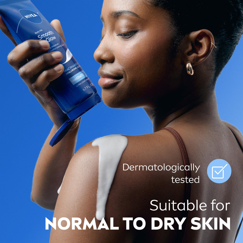 NIVEA Body Milk Smooth and Glow Ultra-Light Milky Serum, 6.7 FL OZ