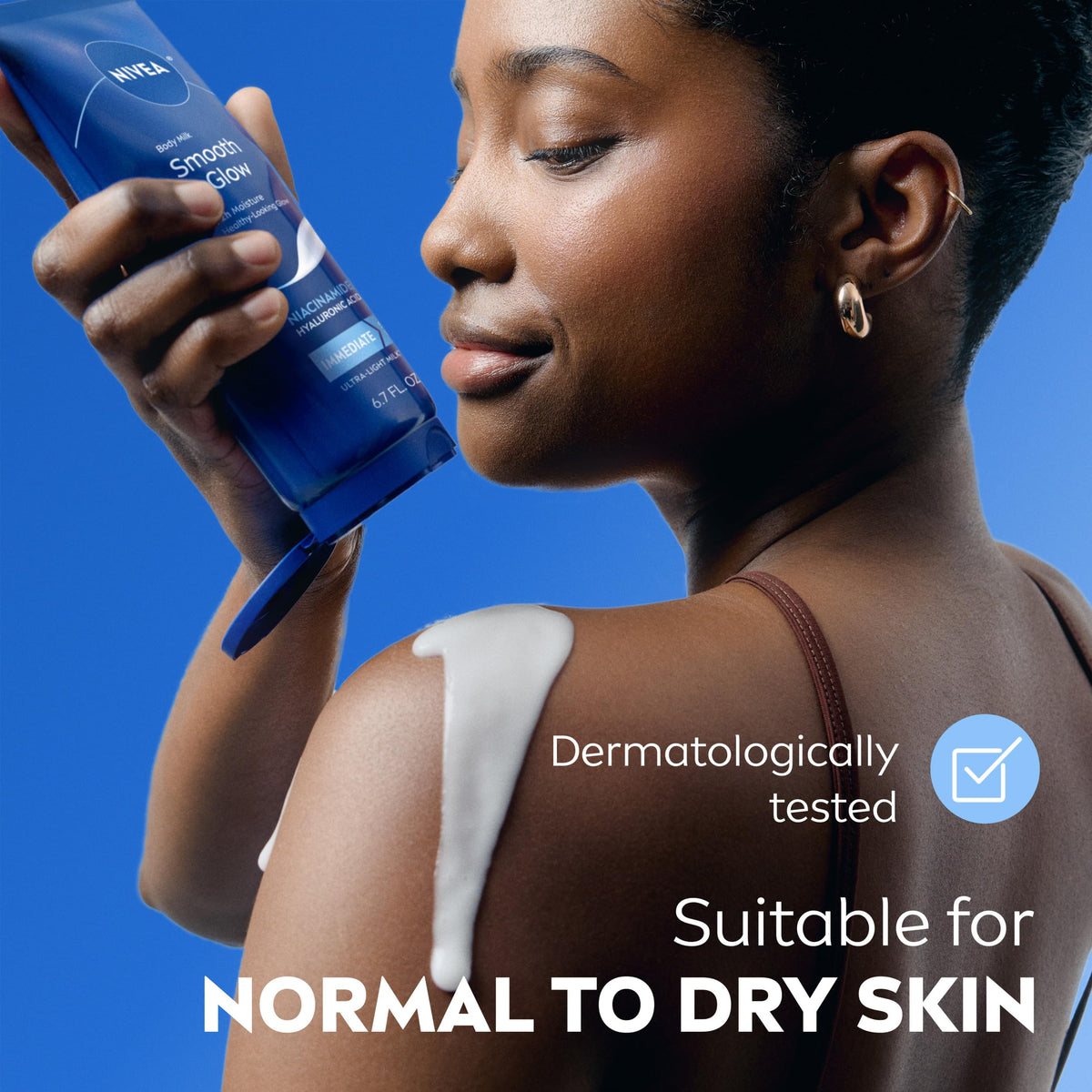 NIVEA Body Milk Smooth and Glow Ultra-Light Milky Serum, 6.7 FL OZ