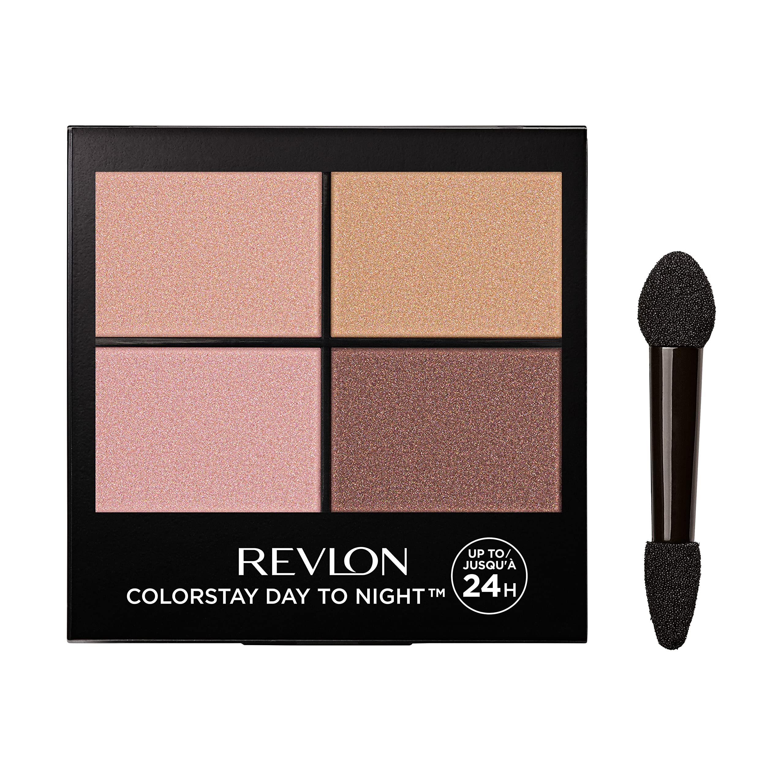 Revlon ColorStay Day to Night Eyeshadow Quad, 505 Decadent, 0.16 oz | Longwear eyeshadow quad with velvety, blendable matte & shimmer shades. Crease & smudge proof. Up to 24hr wear.