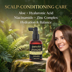 PURA D'OR Advanced Hair & Scalp Serum – For Hair Thinning with Copper Tri-Peptide, Caffeine, Botanical Extract Blend, Fuller Appearance Strands – Vegan, Men & Women 3.3 Oz Ayurvedic Hair Care
