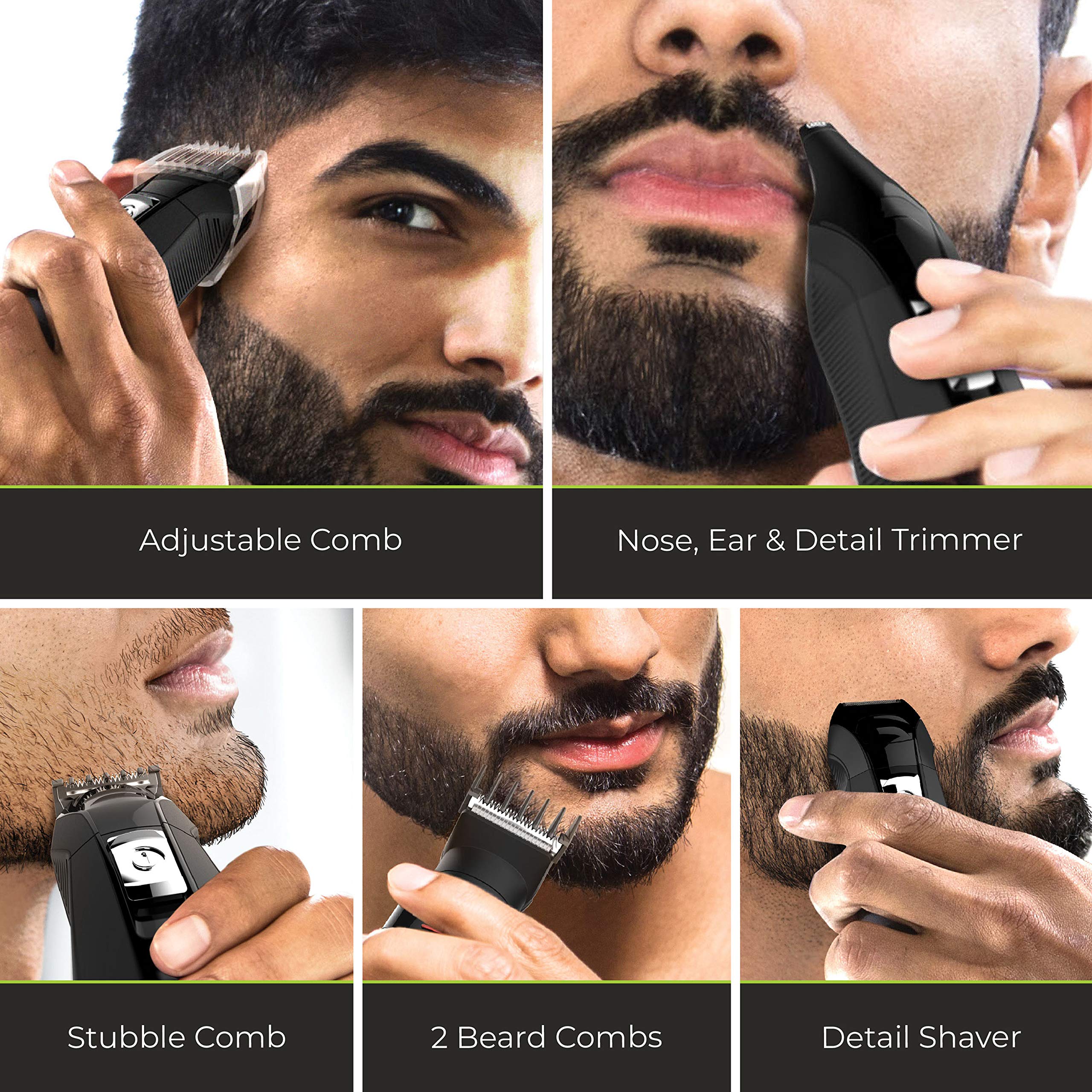Buy now Remington All-in-One Grooming Kit, Lithium Powered, 8 Piece Set with Trimmer, Men's Shaver, Clippers, Beard and Stubble Combs, PG6025, Black at indiglob india