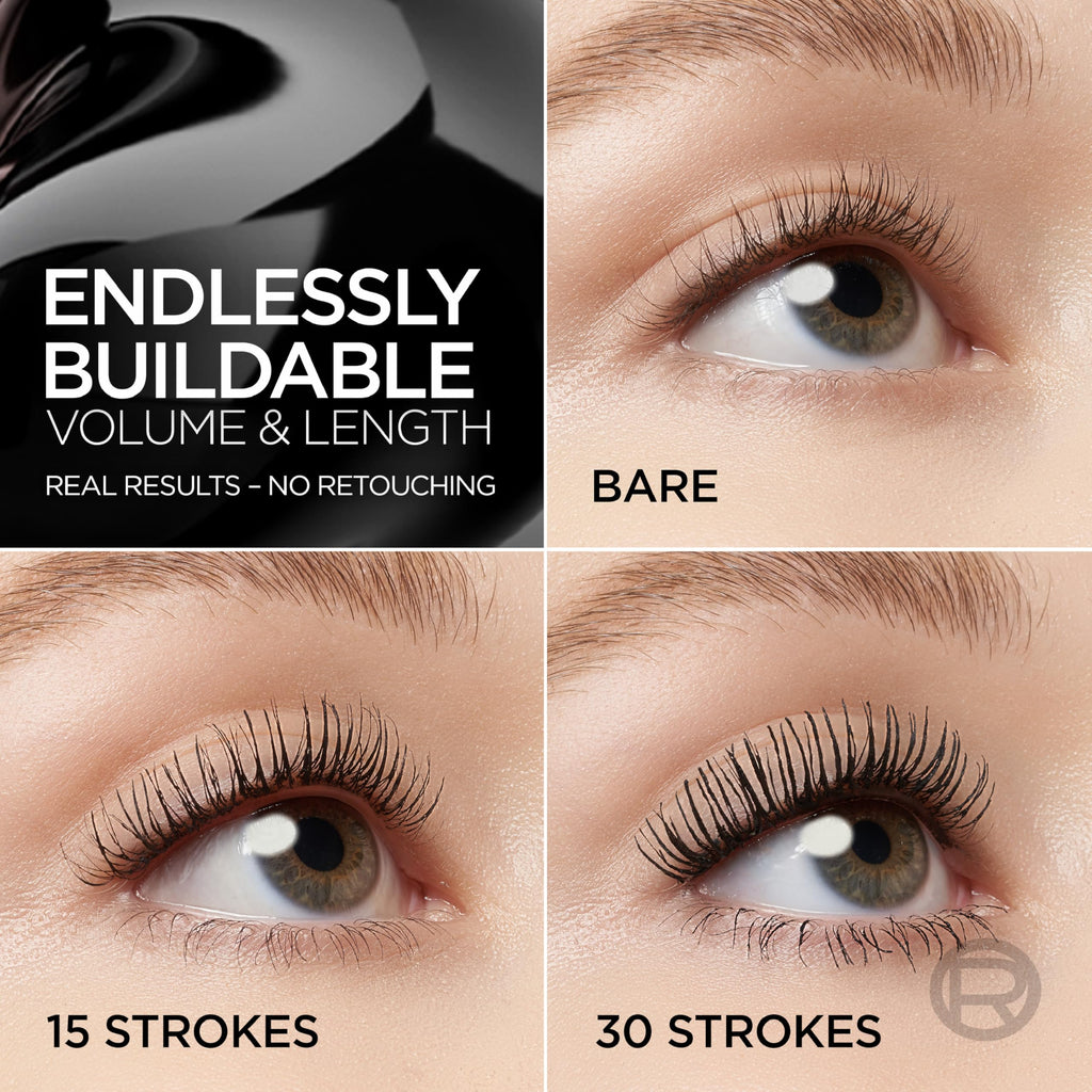 L'Oreal Paris Paradise Big Deal Mascara, Volumizing and Lengthening Formula, Buildable, Clump Resistant, Washable Blackest Black Mascara, 0.33 Fl Oz
