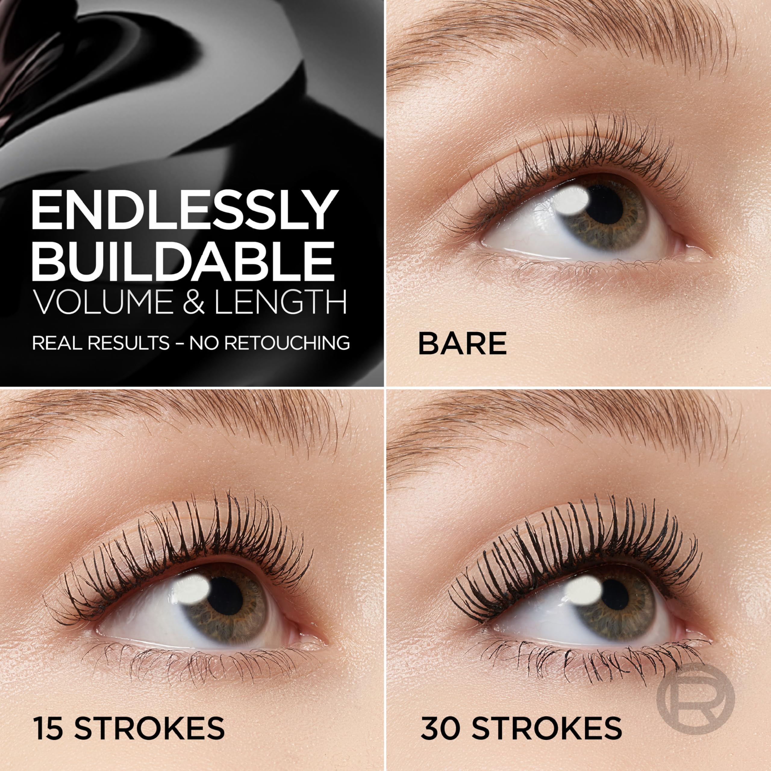 L'Oreal Paris Paradise Big Deal Mascara, Volumizing and Lengthening Formula, Buildable, Clump Resistant, Washable Blackest Black Mascara, 0.33 Fl Oz