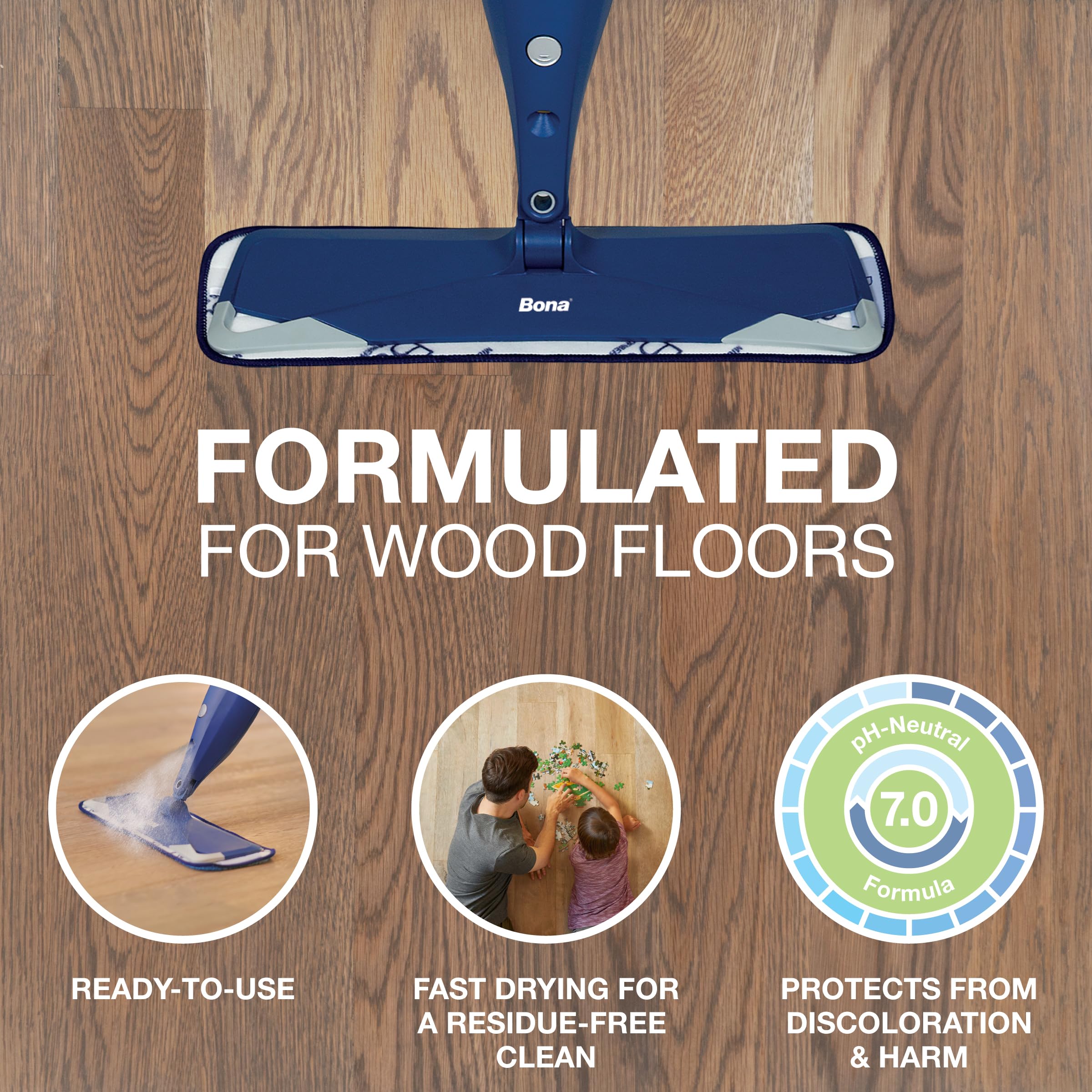 Buy now Bona Hardwood Floor Cleaner Refill - 64 fl oz - Unscented - Refill for Bona Spray Mops and Spray Bottles - Residue-Free Floor Cleaning Solution for Hardwood Floors at indiglob india