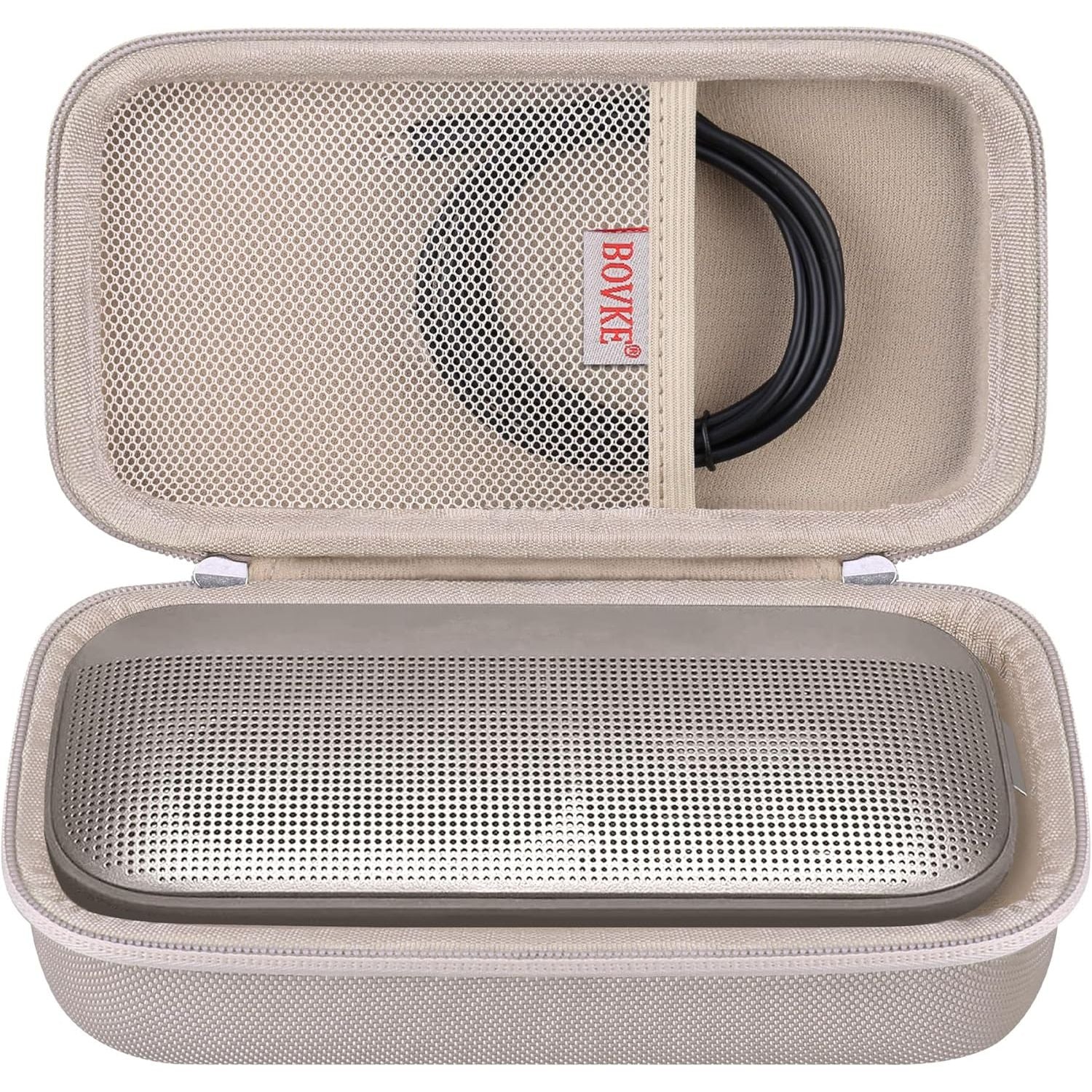 Buy now BOVKE Hard Travel Speaker Case for Bose New SoundLink Flex Speaker (2nd Gen) / Bose SoundLink Flex Bluetooth Portable Speaker, Extra Mesh Pocket for Bose Speaker Charger, Charging Cables, Stone Blue Sandstone at indiglob india