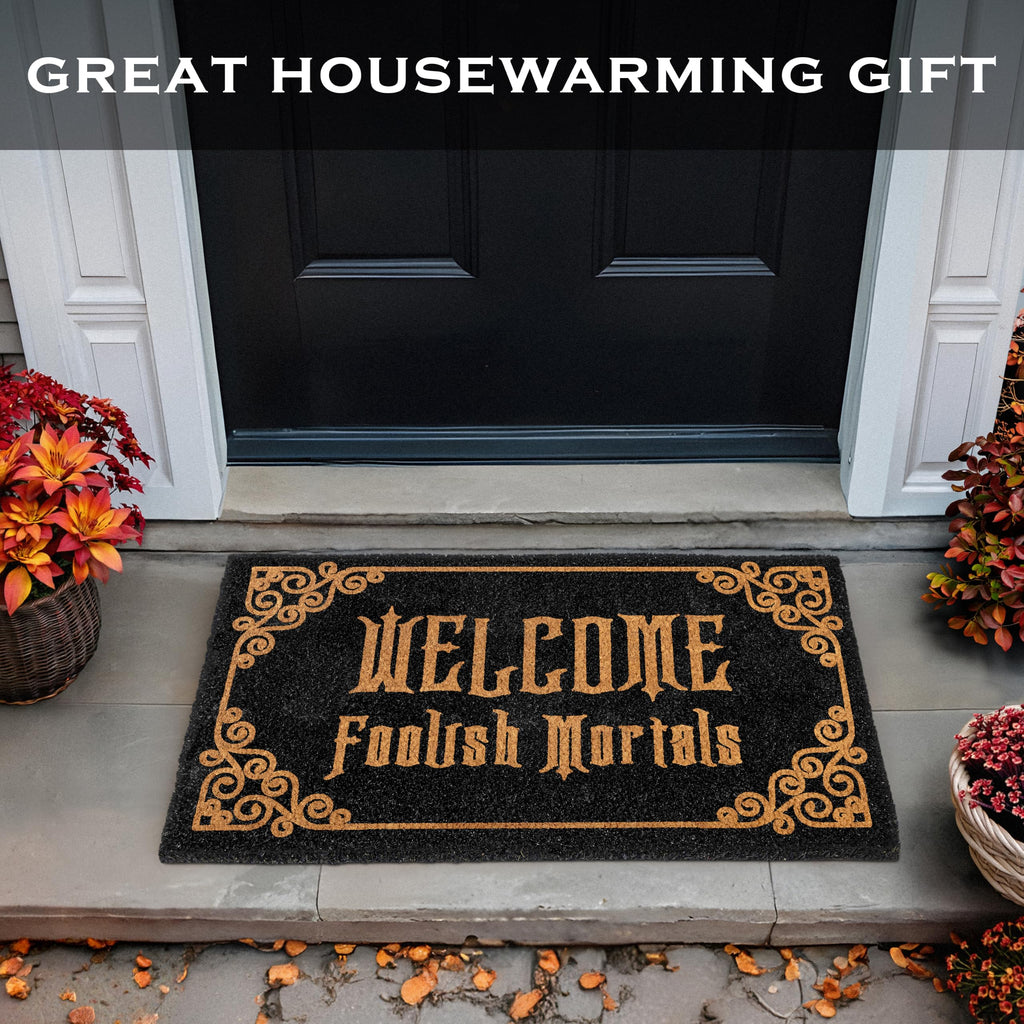 Welcome Foolish Mortals Doormat 30x17 Inch Haunted Mansion Welcome Mat Coir