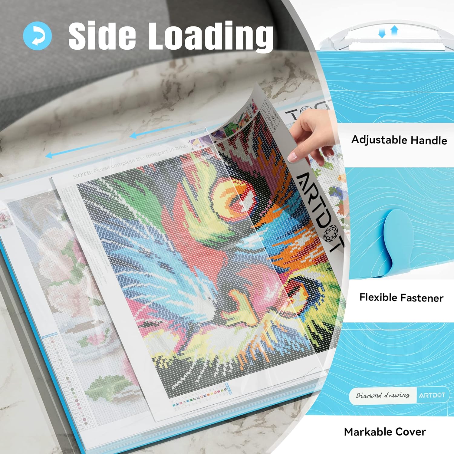 Buy now ARTDOT A2 Storage Book for Diamond Art Kits, Diamond Art Portfolio Folder with 30 Pocket Slevees Protectors (39.7 x 56cm) at indiglob india