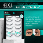Ardell Natural 110 False Eyelashes Eye-Lifting Strip Lashes Black, 6 Pairs