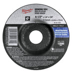 Buy now Milwaukee 5 Pack - 4 1 2 Grinding Wheel For Grinders - Aggressive Grinding For Metal & Stainless Steel - 4-1/2" x 1/4 x 7/8-Inch | Depressed at indiglob india