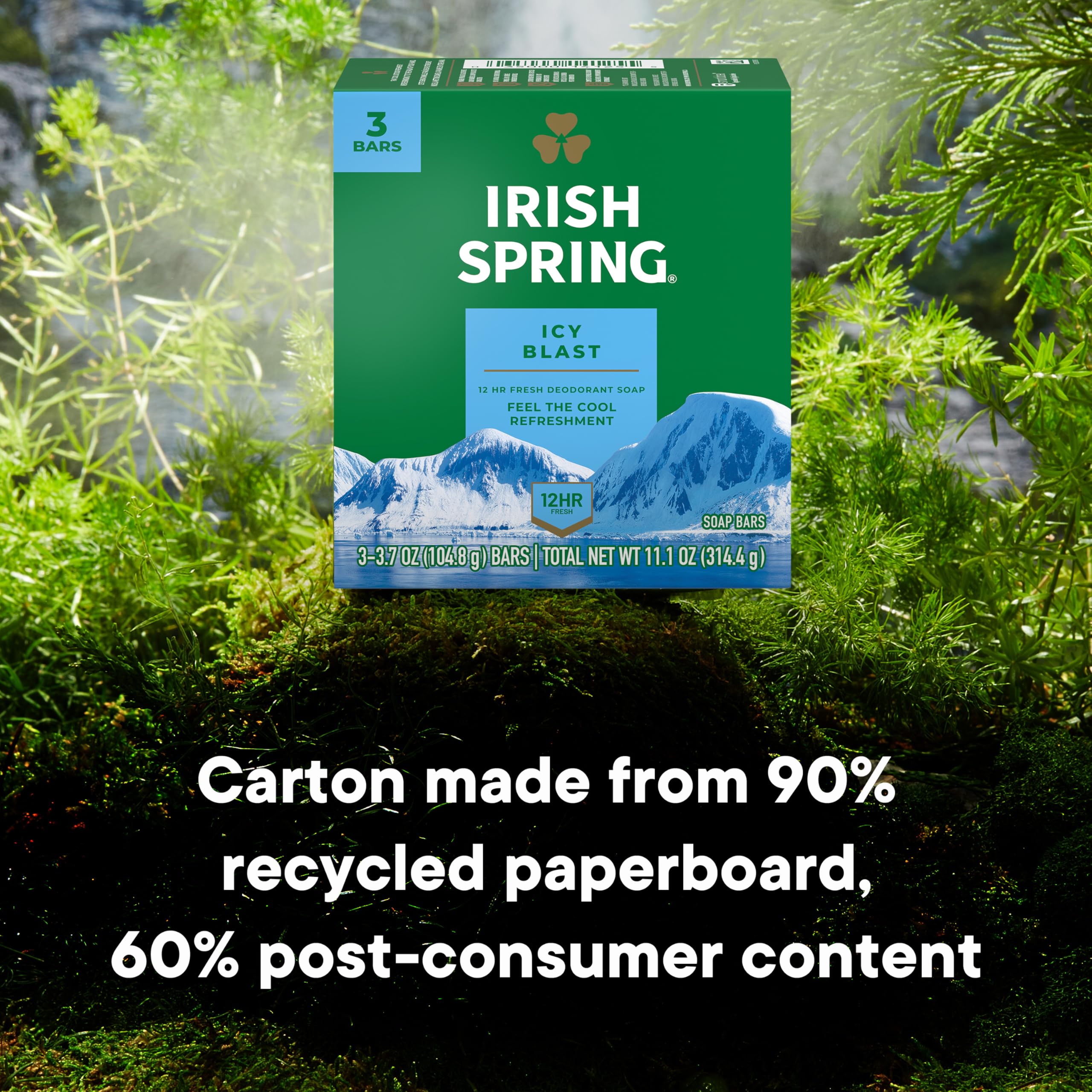 Buy now Irish Spring Icy Blast Bar Soap for Men, Mens Soap, Smell Fresh and Clean 12 Hours, Men Bars Washing Hands Body, Mild Skin, Recyclable Carton, 24 Pack, 3.7 Oz at indiglob india