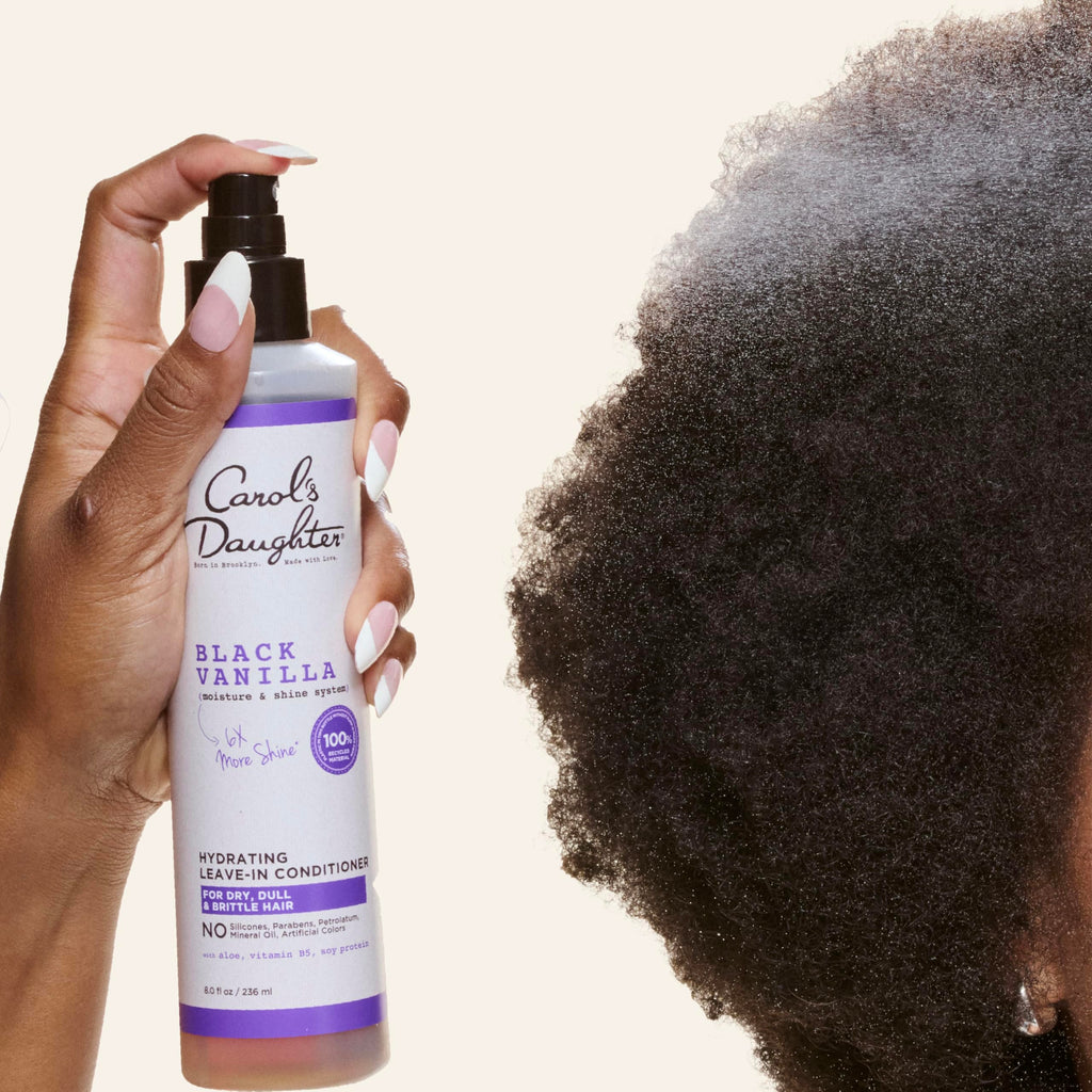 Carol's Daughter Black Vanilla Leave In Conditioner for Curly, Wavy or Natural Hair, Moisturizing Hair Care for Dry, Dull or Brittle Split Ends, 8 Fl Oz
